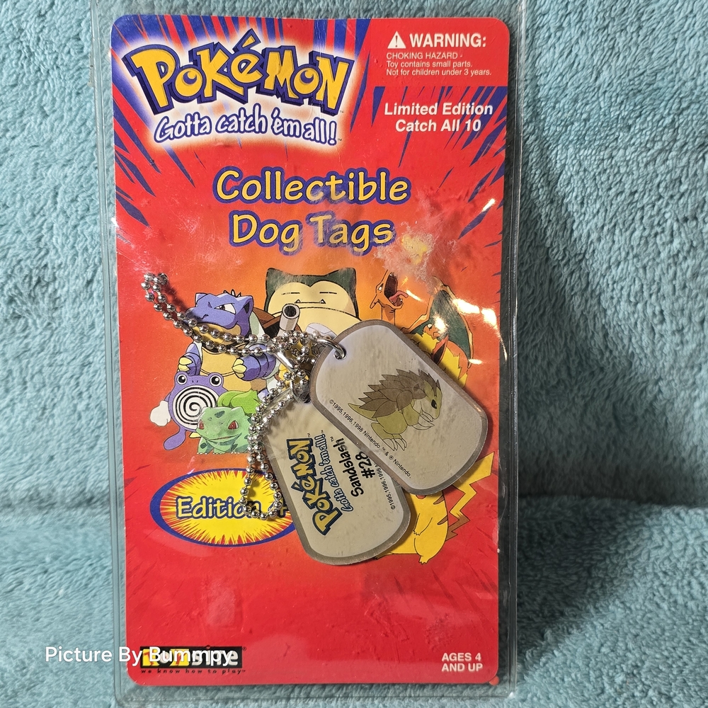 Sealed 1999 Sandslas Pokemon Gotta Catch 'Em Collectible Dog Tags with Keychain!